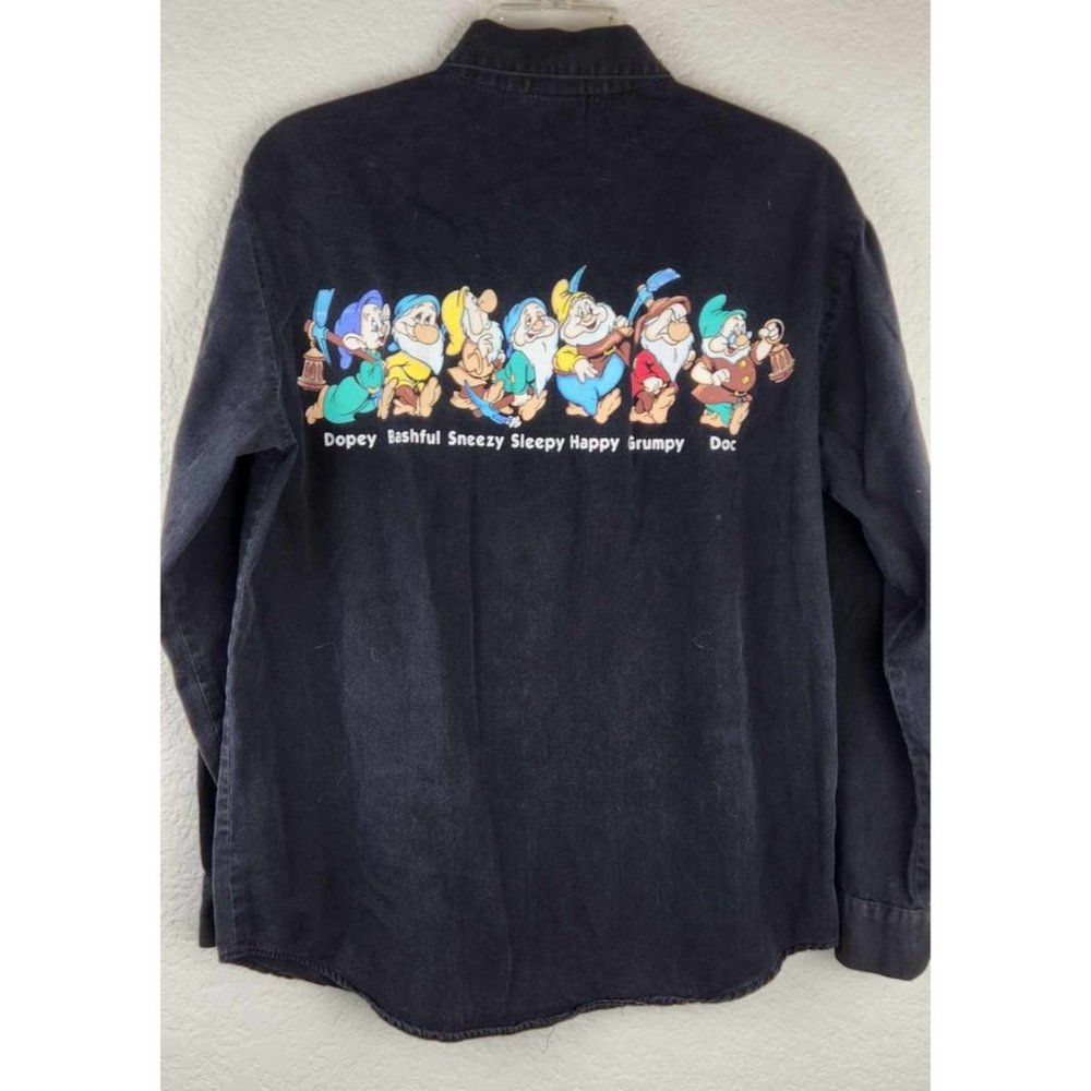 Disney Vintage Seven Dwarfs Long Sleeve Button-up sz Small